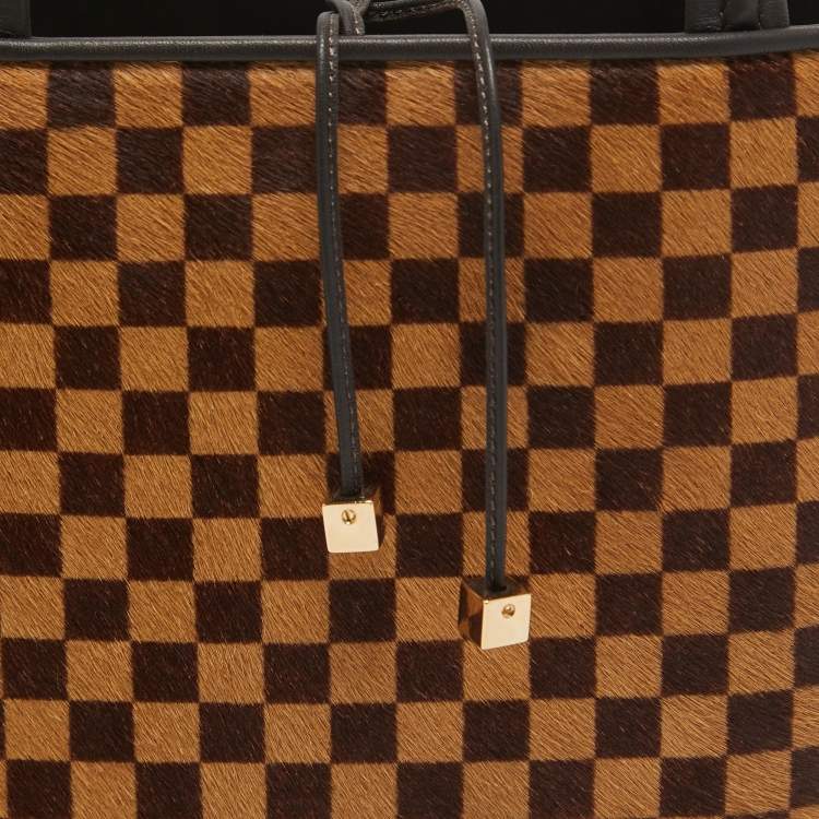 Pre Owned Louis Vuitton Damier Ebene Sauvage Calfhair Impala Bag