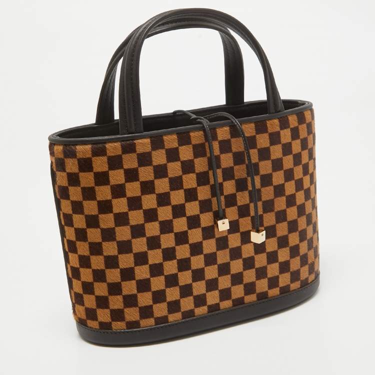 Pre Owned Louis Vuitton Damier Ebene Sauvage Calfhair Impala Bag