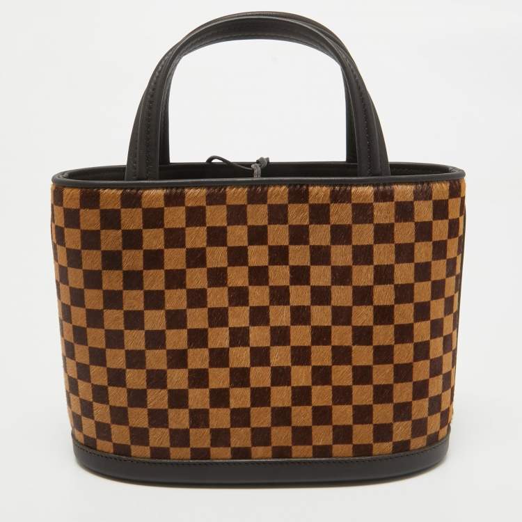 Pre Owned Louis Vuitton Damier Ebene Sauvage Calfhair Impala Bag
