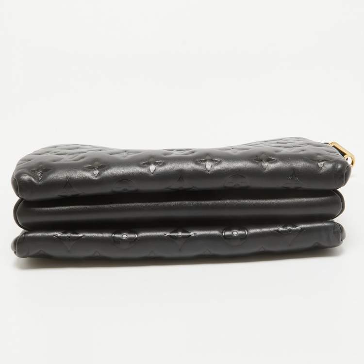 Pre Owned Louis Vuitton Black Monogram Embossed Leather Coussin PM Bag
