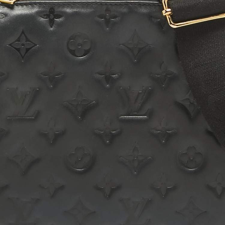 Pre Owned Louis Vuitton Black Monogram Embossed Leather Coussin PM Bag
