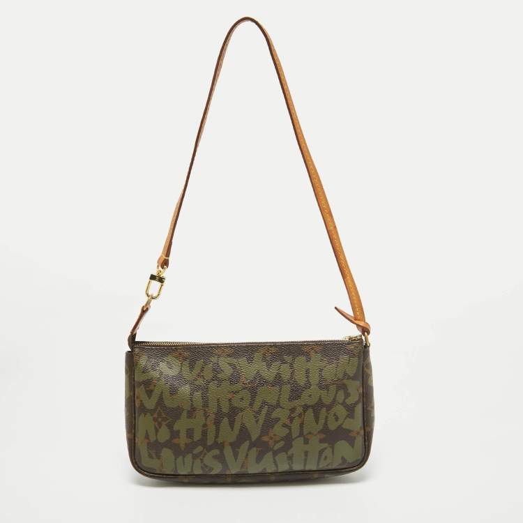 Pre Owned Louis Vuitton Khaki Stephen Sprouse Graffiti Monogram Canvas Pochette Accessoires