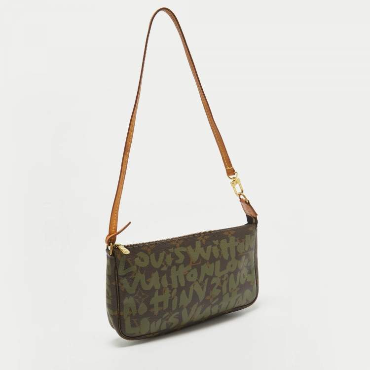 Pre Owned Louis Vuitton Khaki Stephen Sprouse Graffiti Monogram Canvas Pochette Accessoires