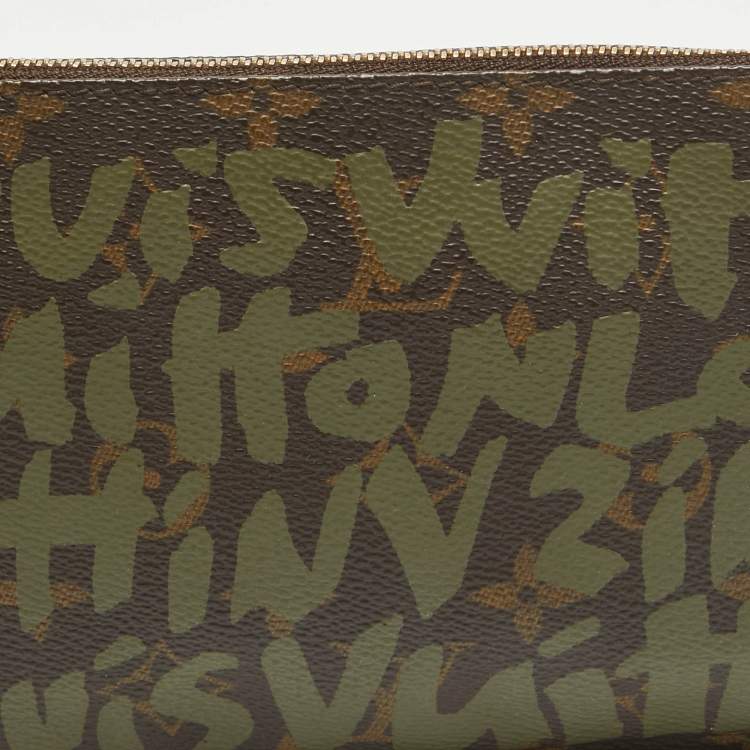 Pre Owned Louis Vuitton Khaki Stephen Sprouse Graffiti Monogram Canvas Pochette Accessoires