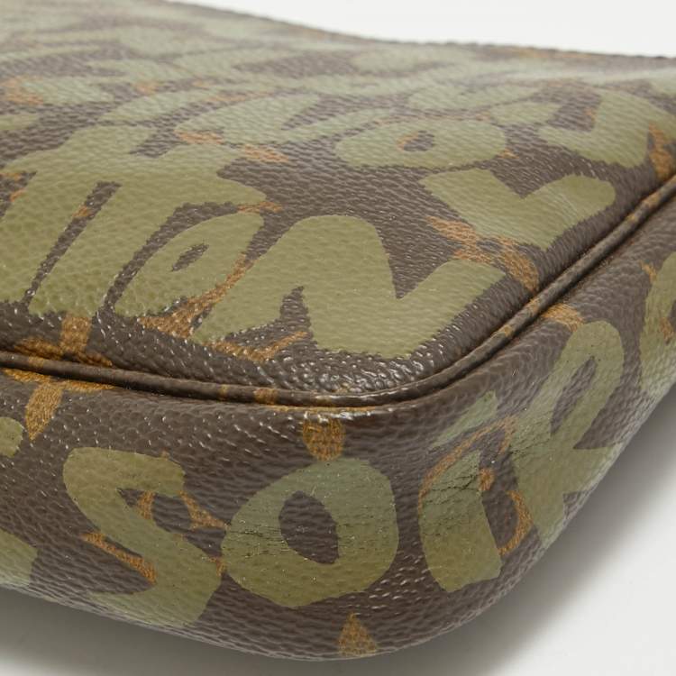 Pre Owned Louis Vuitton Khaki Stephen Sprouse Graffiti Monogram Canvas Pochette Accessoires