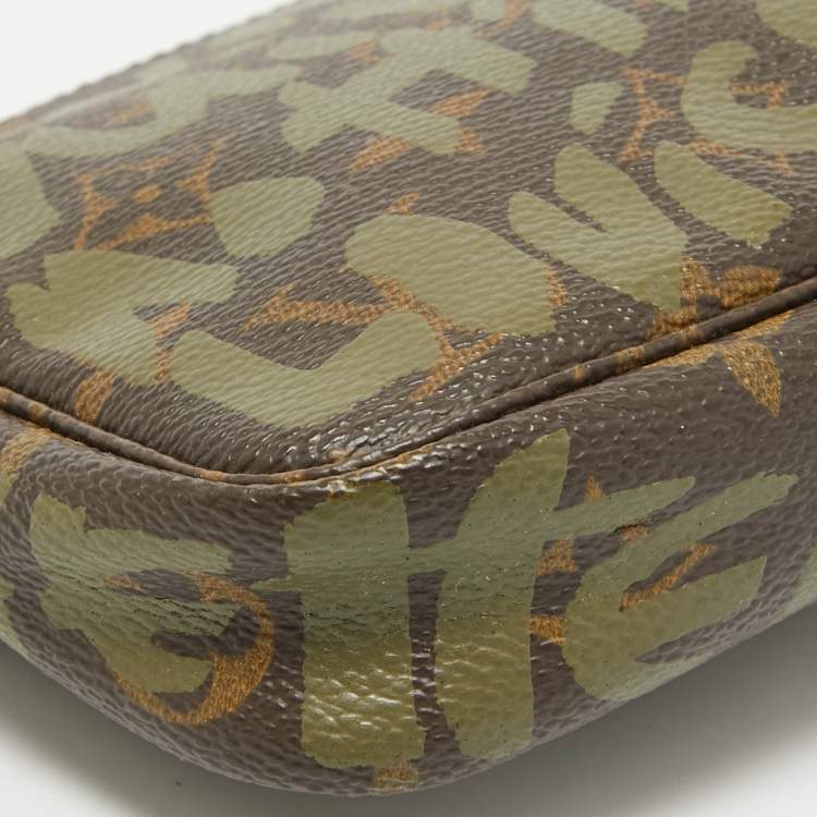 Pre Owned Louis Vuitton Khaki Stephen Sprouse Graffiti Monogram Canvas Pochette Accessoires