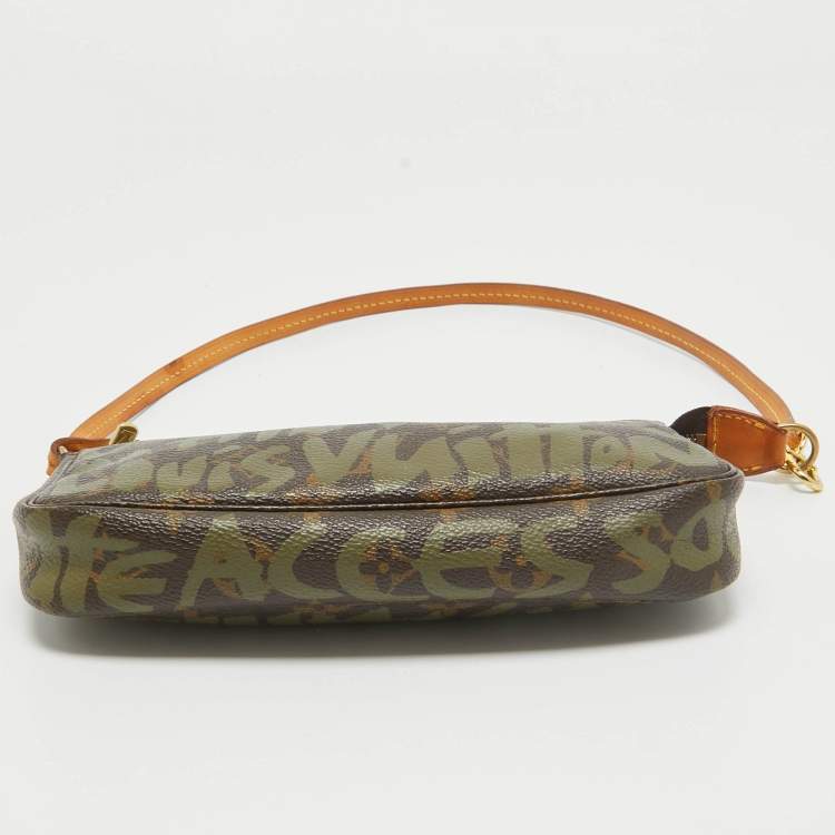 Pre Owned Louis Vuitton Khaki Stephen Sprouse Graffiti Monogram Canvas Pochette Accessoires