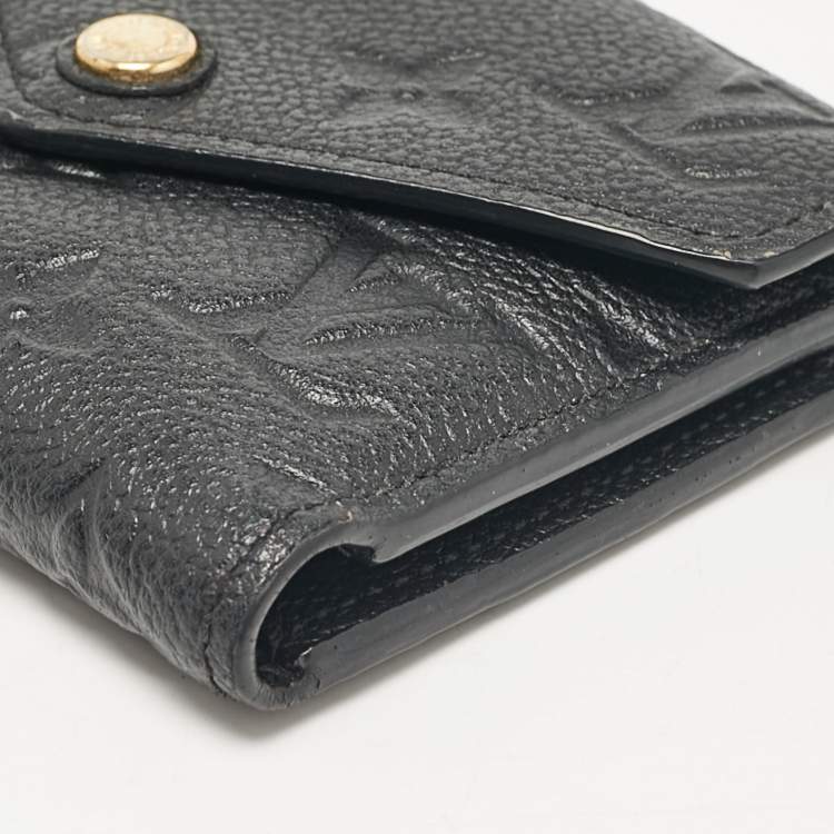 Pre Owned Louis Vuitton Black Monogram Empreinte Leather Victorine Wallet