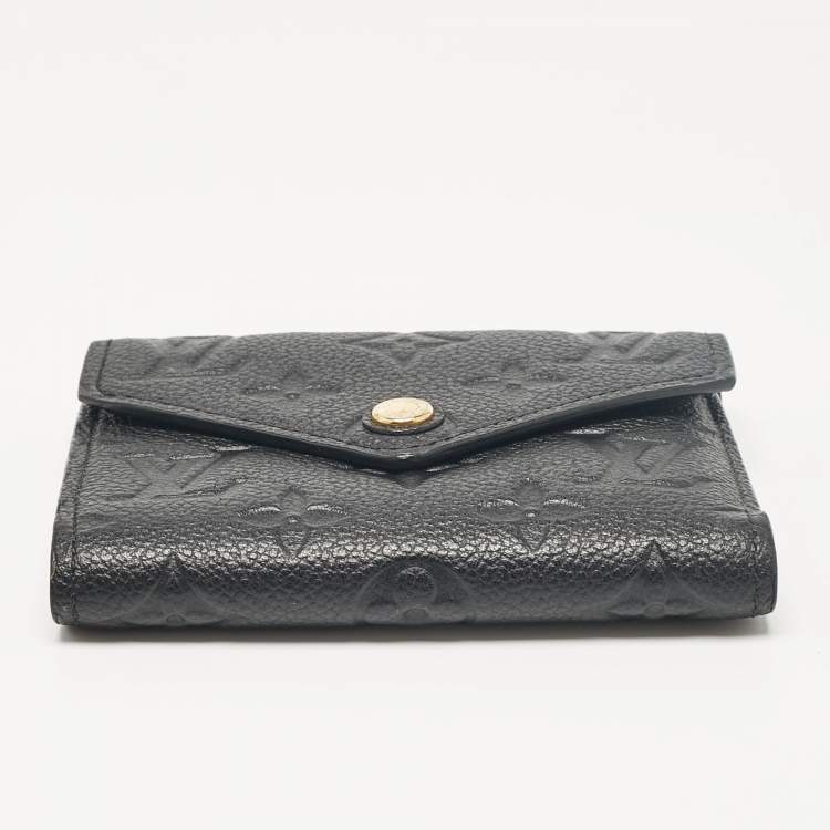 Pre Owned Louis Vuitton Black Monogram Empreinte Leather Victorine Wallet