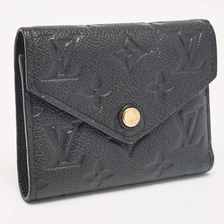 Pre Owned Louis Vuitton Black Monogram Empreinte Leather Victorine Wallet