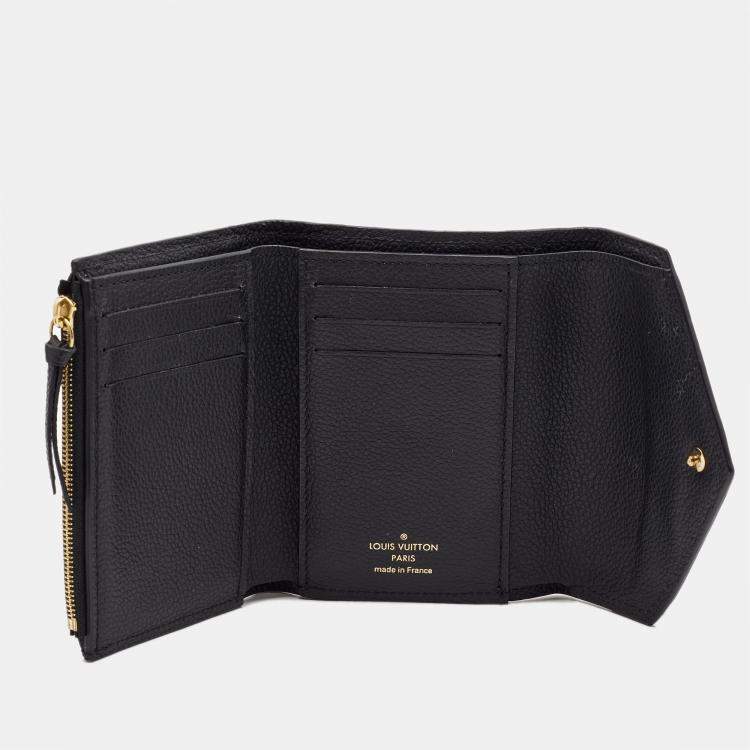 Pre Owned Louis Vuitton Black Monogram Empreinte Leather Victorine Wallet