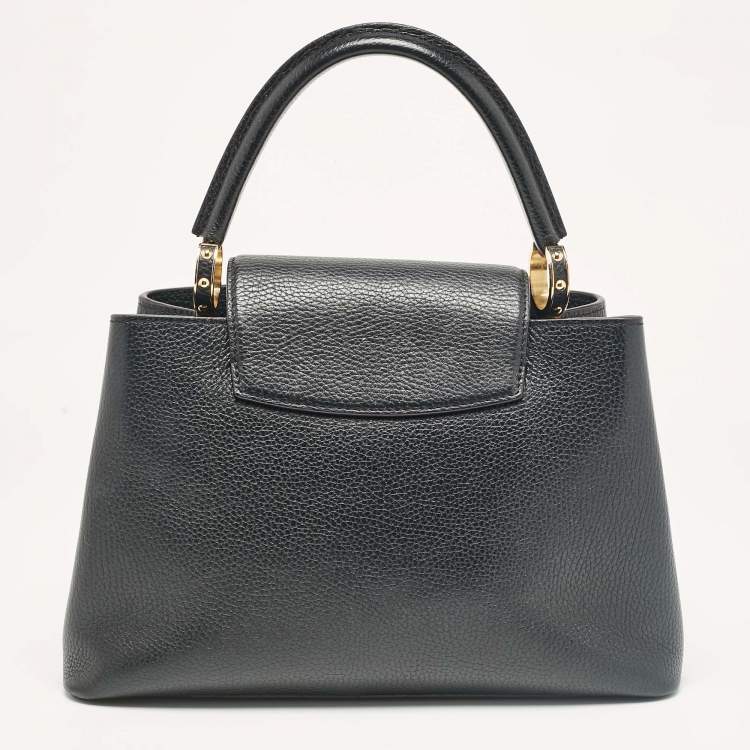 مملوكة مسبقًا Louis Vuitton Black Leather Capucines PM Bag