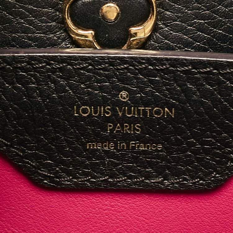 مملوكة مسبقًا Louis Vuitton Black Leather Capucines PM Bag