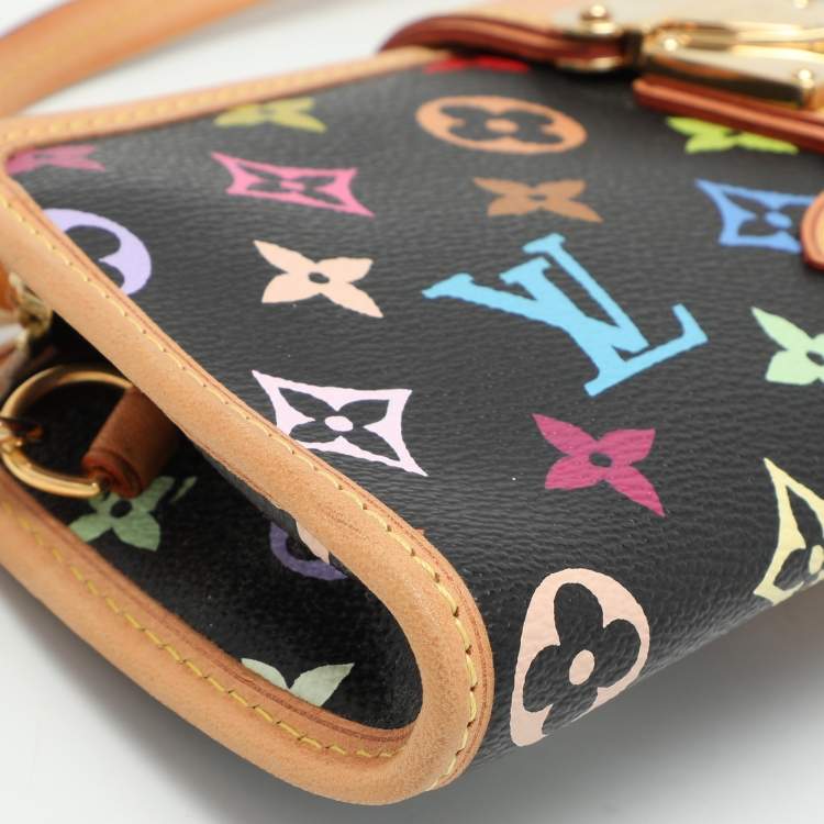 Pre Owned Louis Vuitton Black Monogram Multicolore Canvas and Leather Shirley Pochette Bag