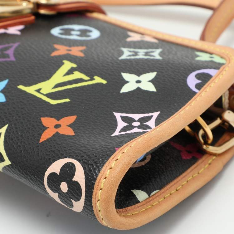 Pre Owned Louis Vuitton Black Monogram Multicolore Canvas and Leather Shirley Pochette Bag