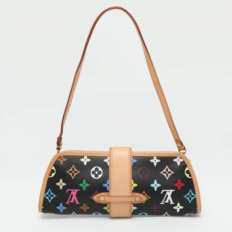 Pre Owned Louis Vuitton Black Monogram Multicolore Canvas and Leather Shirley Pochette Bag