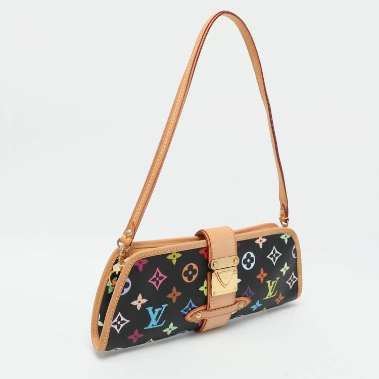 Pre Owned Louis Vuitton Black Monogram Multicolore Canvas and Leather Shirley Pochette Bag