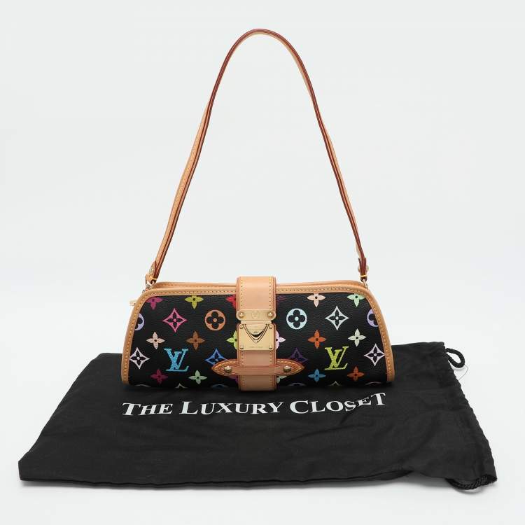 Pre Owned Louis Vuitton Black Monogram Multicolore Canvas and Leather Shirley Pochette Bag