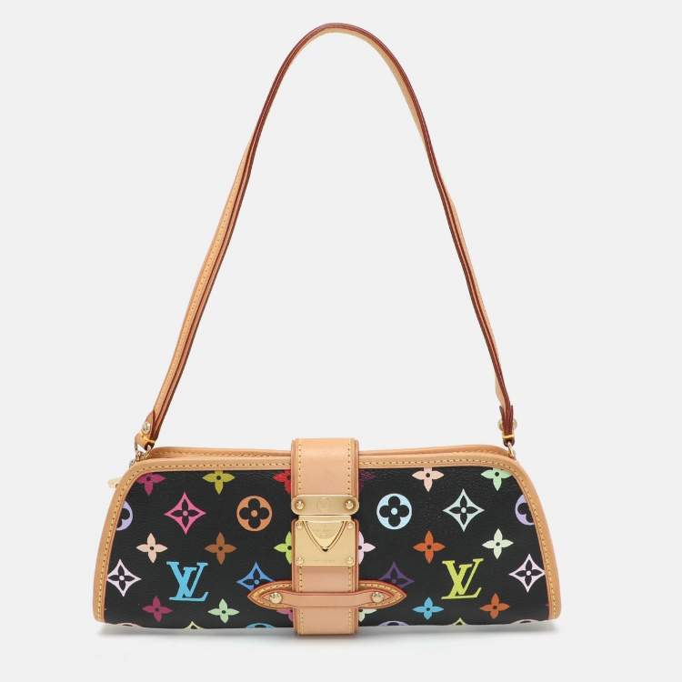 Pre Owned Louis Vuitton Black Monogram Multicolore Canvas and Leather Shirley Pochette Bag