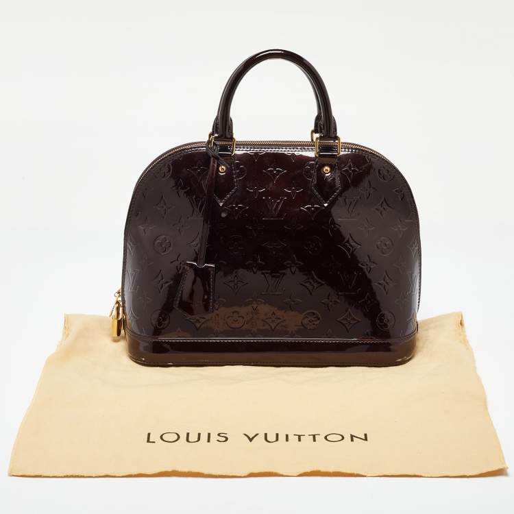Pre Owned Louis Vuitton Amarante Monogram Vernis Alma PM Bag