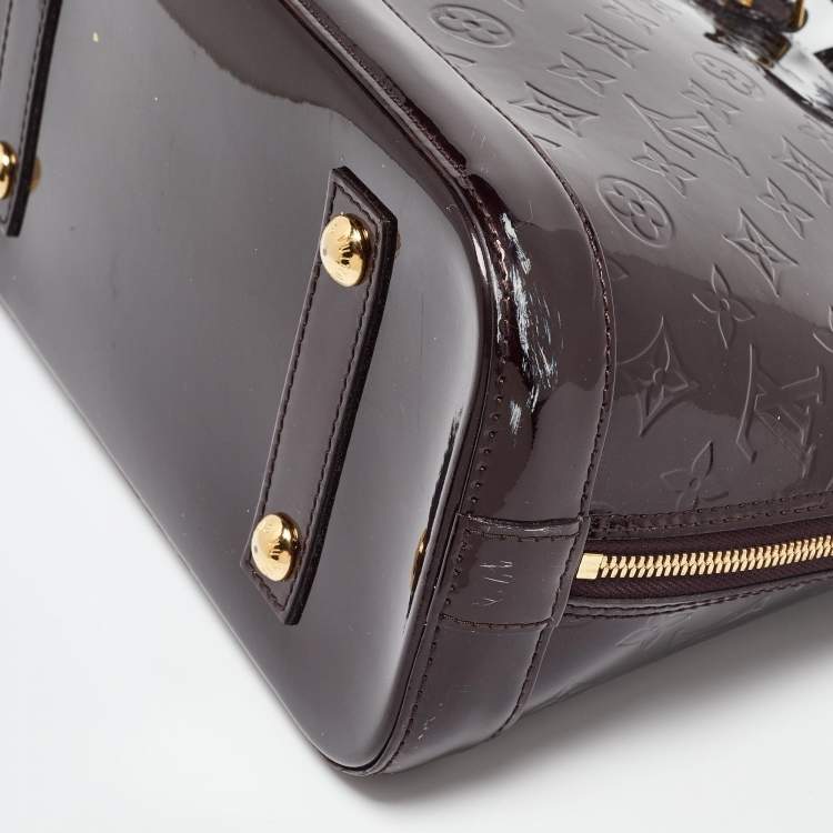 Pre Owned Louis Vuitton Amarante Monogram Vernis Alma PM Bag