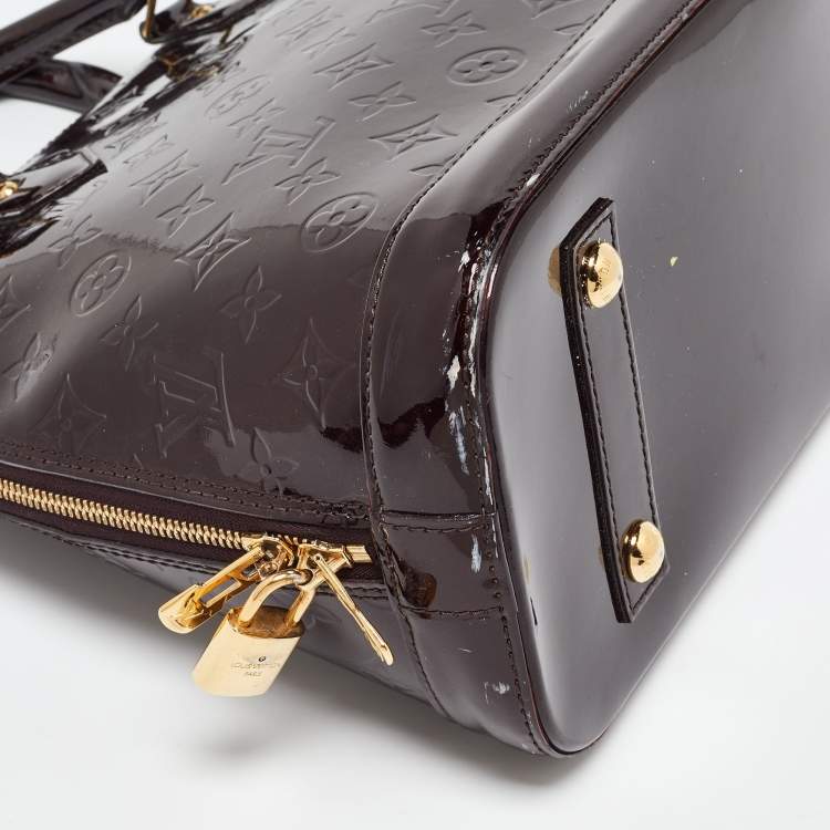 Pre Owned Louis Vuitton Amarante Monogram Vernis Alma PM Bag