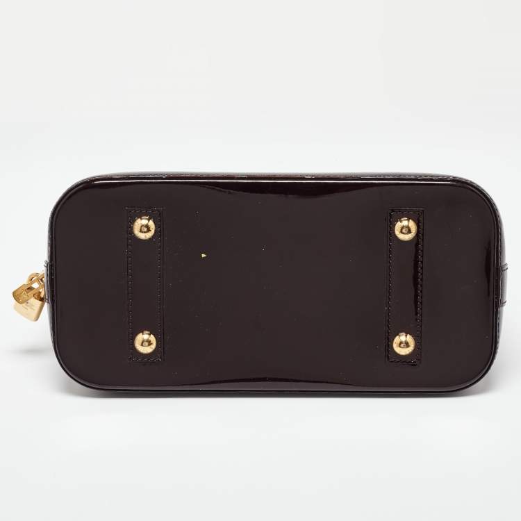 Pre Owned Louis Vuitton Amarante Monogram Vernis Alma PM Bag
