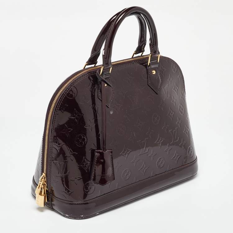 Pre Owned Louis Vuitton Amarante Monogram Vernis Alma PM Bag