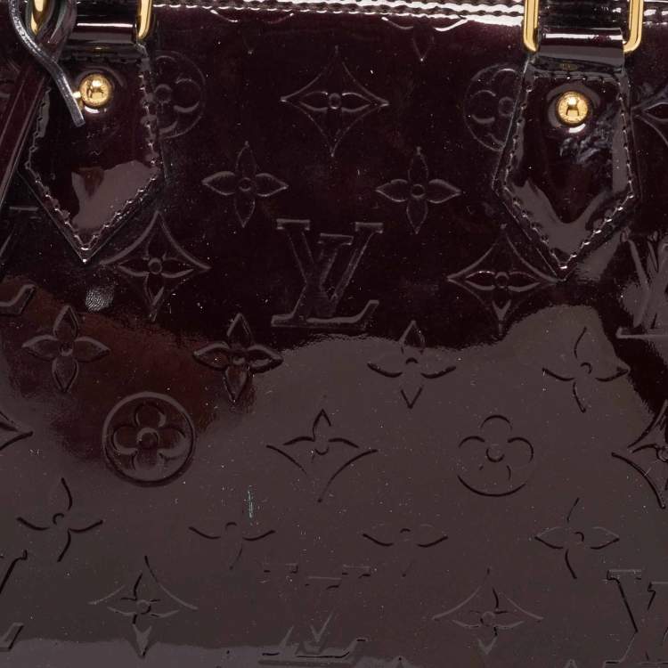 Pre Owned Louis Vuitton Amarante Monogram Vernis Alma PM Bag