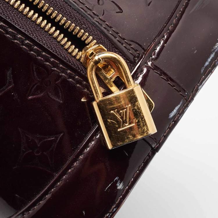 Pre Owned Louis Vuitton Amarante Monogram Vernis Alma PM Bag
