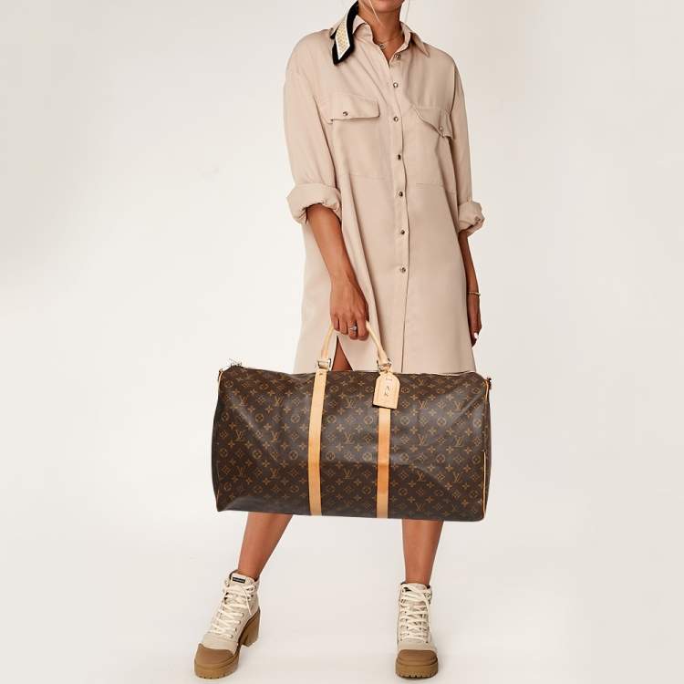 Pre Owned Louis Vuitton Monogram Canvas Keepall Bandouliere 60 Bag