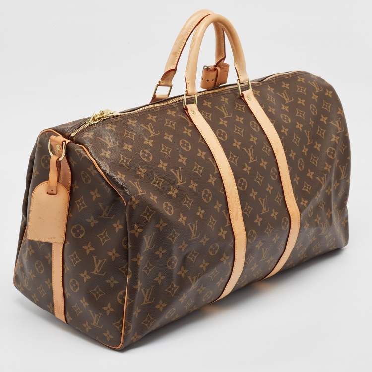 Pre Owned Louis Vuitton Monogram Canvas Keepall Bandouliere 55 Bag
