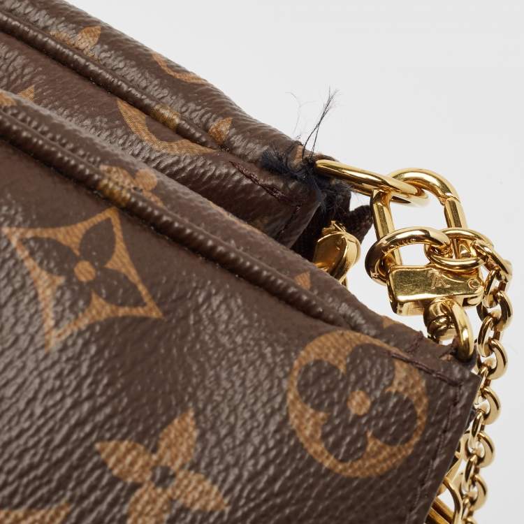 Pre Owned Louis Vuitton Khaki Monogram Canvas Multi Pochette Accessoires Bag