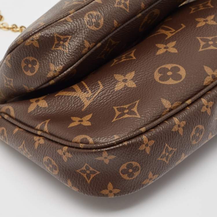 Pre Owned Louis Vuitton Khaki Monogram Canvas Multi Pochette Accessoires Bag