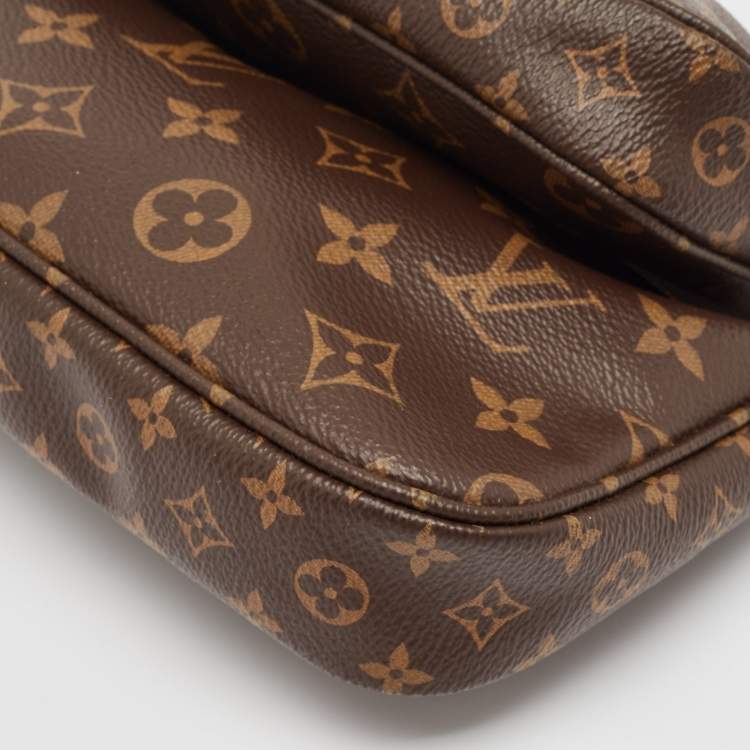 Pre Owned Louis Vuitton Khaki Monogram Canvas Multi Pochette Accessoires Bag