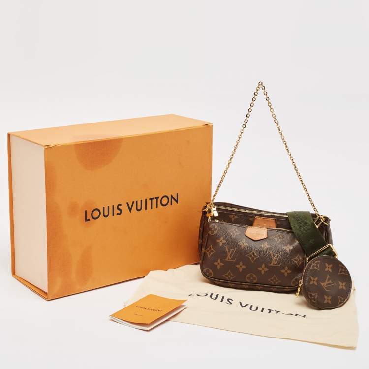Pre Owned Louis Vuitton Khaki Monogram Canvas Multi Pochette Accessoires Bag