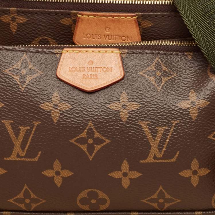 Pre Owned Louis Vuitton Khaki Monogram Canvas Multi Pochette Accessoires Bag