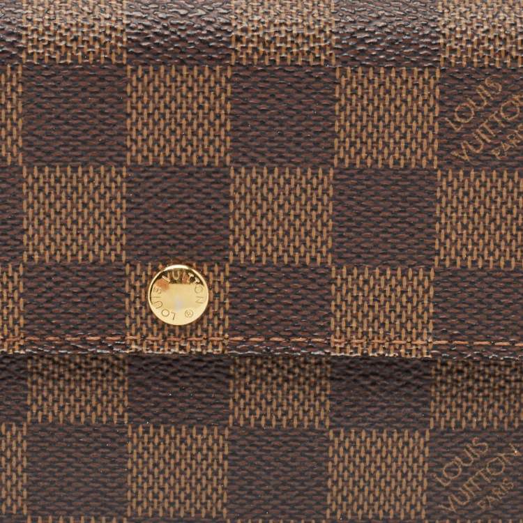 Pre Owned Louis Vuitton Damier Ebene Canvas Sarah Wallet