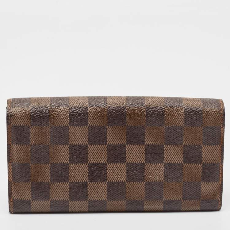 Pre Owned Louis Vuitton Damier Ebene Canvas Sarah Wallet