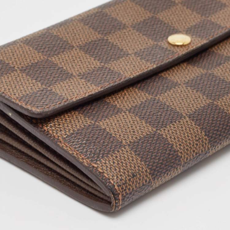 Pre Owned Louis Vuitton Damier Ebene Canvas Sarah Wallet