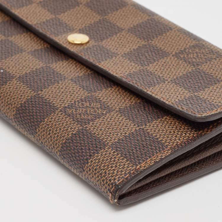 Pre Owned Louis Vuitton Damier Ebene Canvas Sarah Wallet