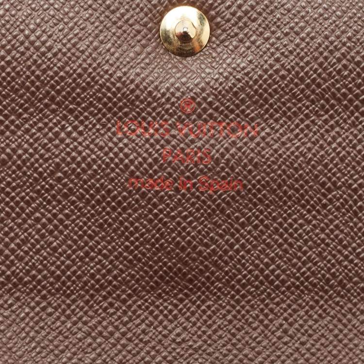 Pre Owned Louis Vuitton Damier Ebene Canvas Sarah Wallet