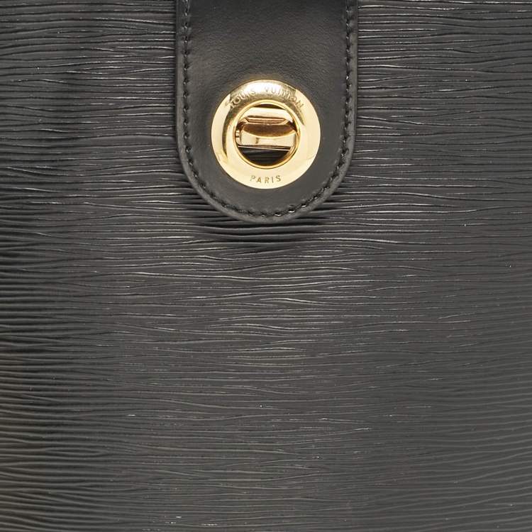Pre Owned Louis Vuitton Black Epi Leather Cluny Bucket Bag
