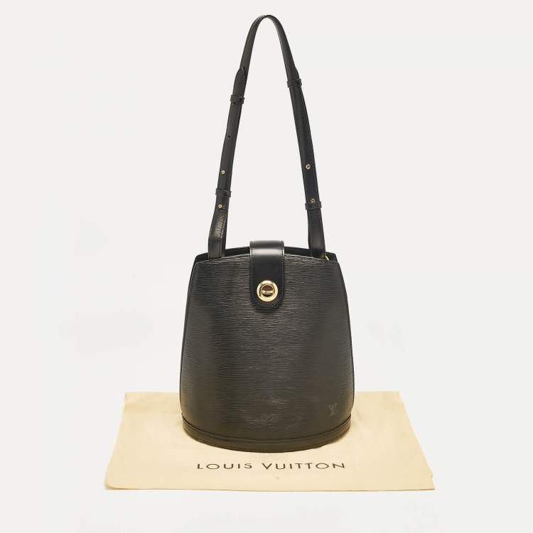 Pre Owned Louis Vuitton Black Epi Leather Cluny Bucket Bag
