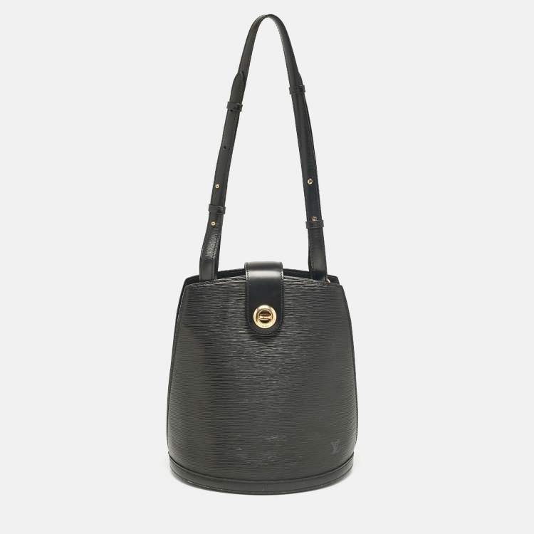 Pre Owned Louis Vuitton Black Epi Leather Cluny Bucket Bag