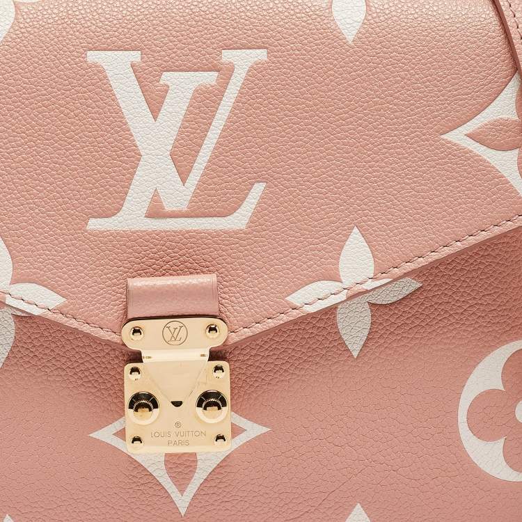 Pre Owned Louis Vuitton Arizona Beige Giant Monogram Empreinte Leather Pochette Metis Bag