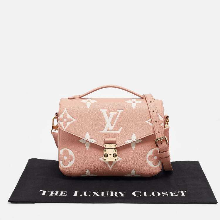 Pre Owned Louis Vuitton Arizona Beige Giant Monogram Empreinte Leather Pochette Metis Bag