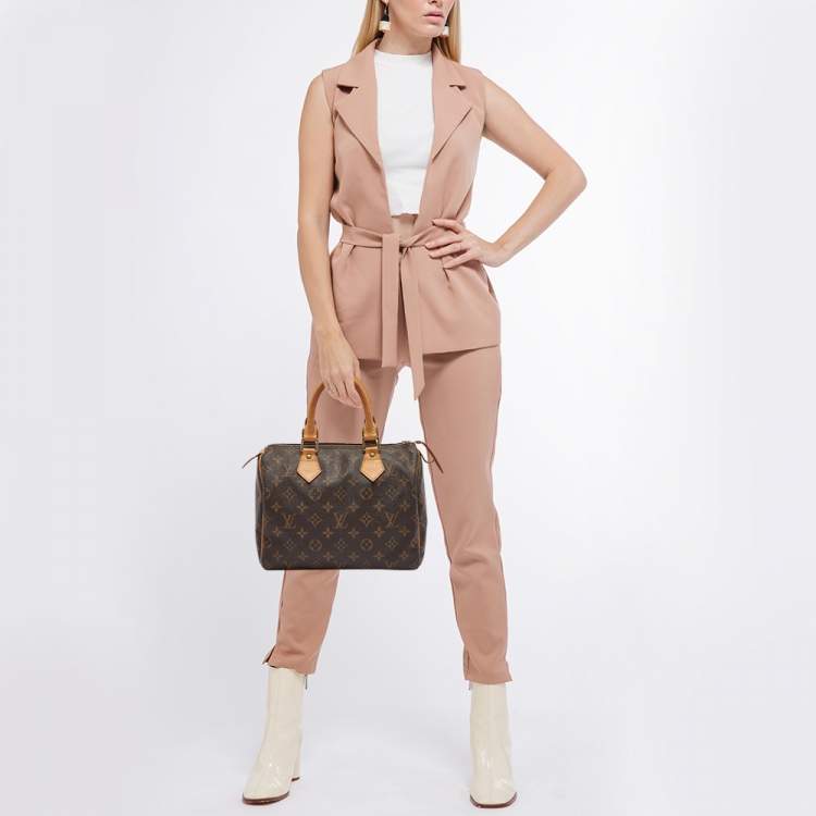 Pre Owned Louis Vuitton Monogram Canvas and Leather Speedy 25 Bag