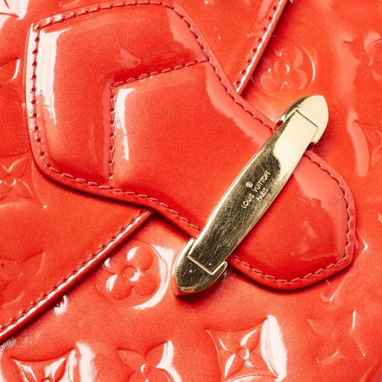 Pre Owned Louis Vuitton Rouge Grenadine Monogram Vernis Bellflower GM Bag