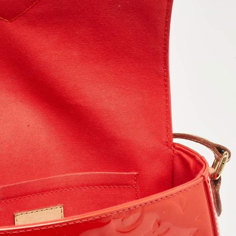 Pre Owned Louis Vuitton Rouge Grenadine Monogram Vernis Bellflower GM Bag